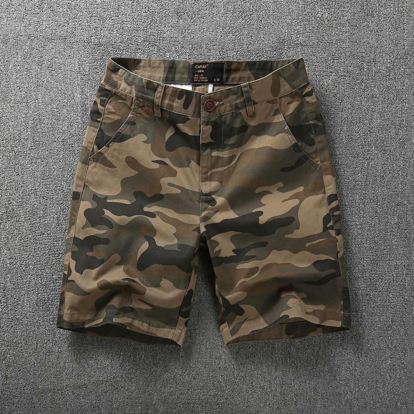Short cargo ample coupe slim pour homme, style américain, style camouflage, été | 2301 