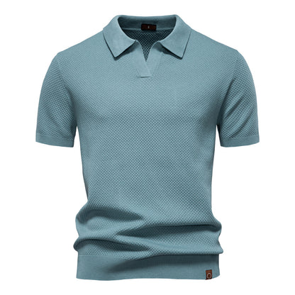 Men's Pineapple Knit Texture Polo Shirt - 2025 Summer Relaxed Fit Short Sleeve Top | PSD8025