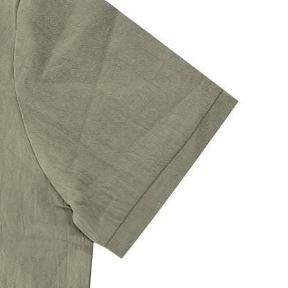 Men’s British Gentleman Style Loose-Fit Linen Polo Shirt Summer Short Sleeve | YHBKCS-20