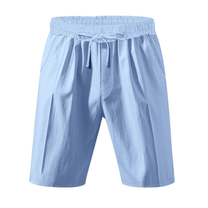 Men's Lightweight Linen-Blend Beach Shorts - Relaxed Fit 5-Inch Casual Shorts | WW-2