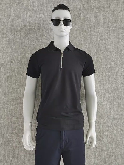 Polo T-shirt slim fit di alta qualità a maniche corte, tinta unita, casual da uomo | PL05 