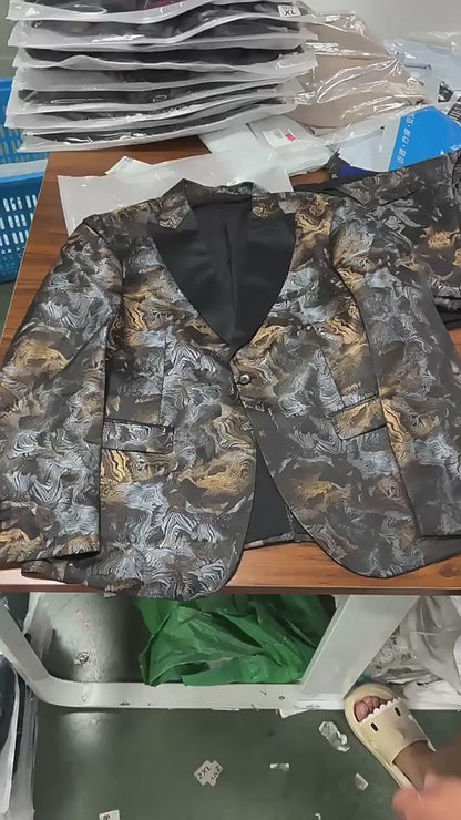 Costume de smoking 3 pièces en jacquard de luxe de haute qualité pour homme, ensemble blazer, gilet et pantalon pour fête de mariage | 1515 