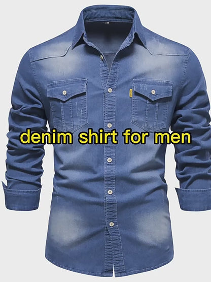 Giacca invernale da uomo a maniche lunghe in cotone casual taglie forti in denim | jk609 