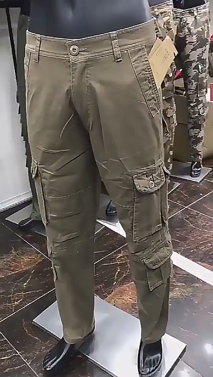 Men Cargo Pants Military Trousers Casual Multi-Pocket Long Pants | 012jb