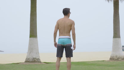 Costume da bagno da uomo con stampa a righe, pantaloncini con coulisse, pantaloncini da spiaggia estivi | 1053 