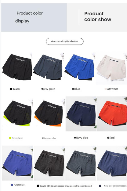 Men's 3/4 Running Shorts - Quick-Dry, Anti-Slip, Double-Layer Gym & Marathon Shorts | DK22001&WDK22001