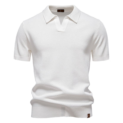 Men's Pineapple Knit Texture Polo Shirt - 2025 Summer Relaxed Fit Short Sleeve Top | PSD8025