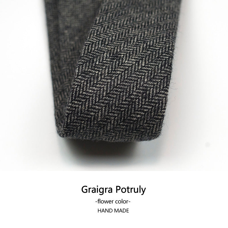 Cravatta da uomo in lana e cashmere, modello a quadri, casual, formale, sottile, in tweed | Y-112