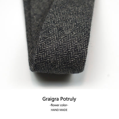 Cravatta da uomo in lana e cashmere, modello a quadri, casual, formale, sottile, in tweed | Y-112