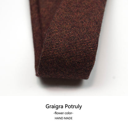 Cravatta da uomo in lana e cashmere, modello a quadri, casual, formale, sottile, in tweed | Y-112