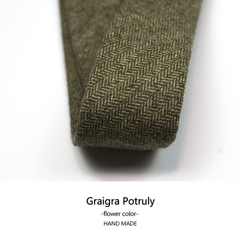 Cravatta da uomo in lana e cashmere, modello a quadri, casual, formale, sottile, in tweed | Y-112