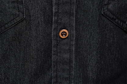 Chemise en jean à manches longues pour homme, coupe slim et décontractée | AX-6003 