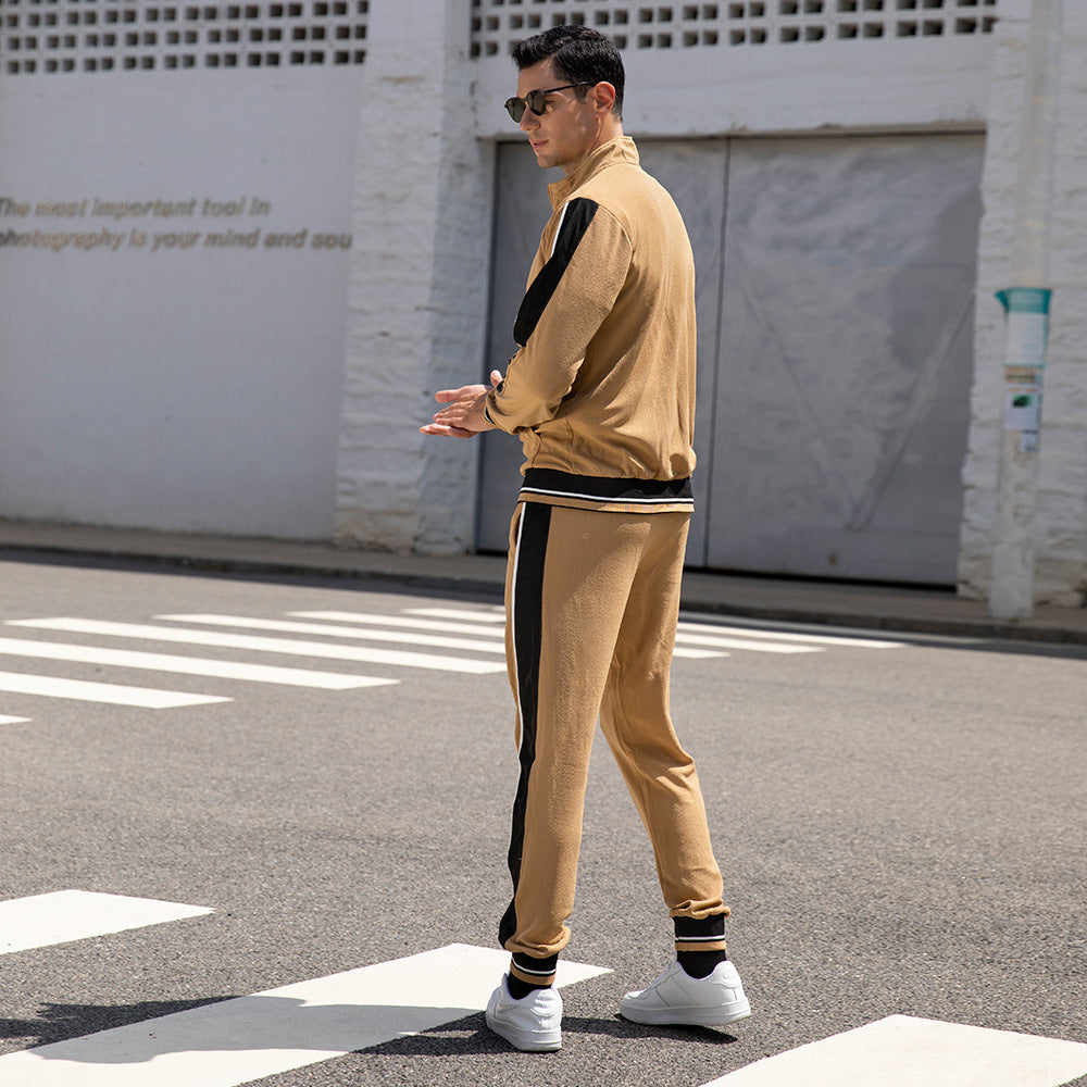 Tuta da jogging da uomo, leggera, a rapida asciugatura, con cerniera intera, primavera-autunno | TZ55