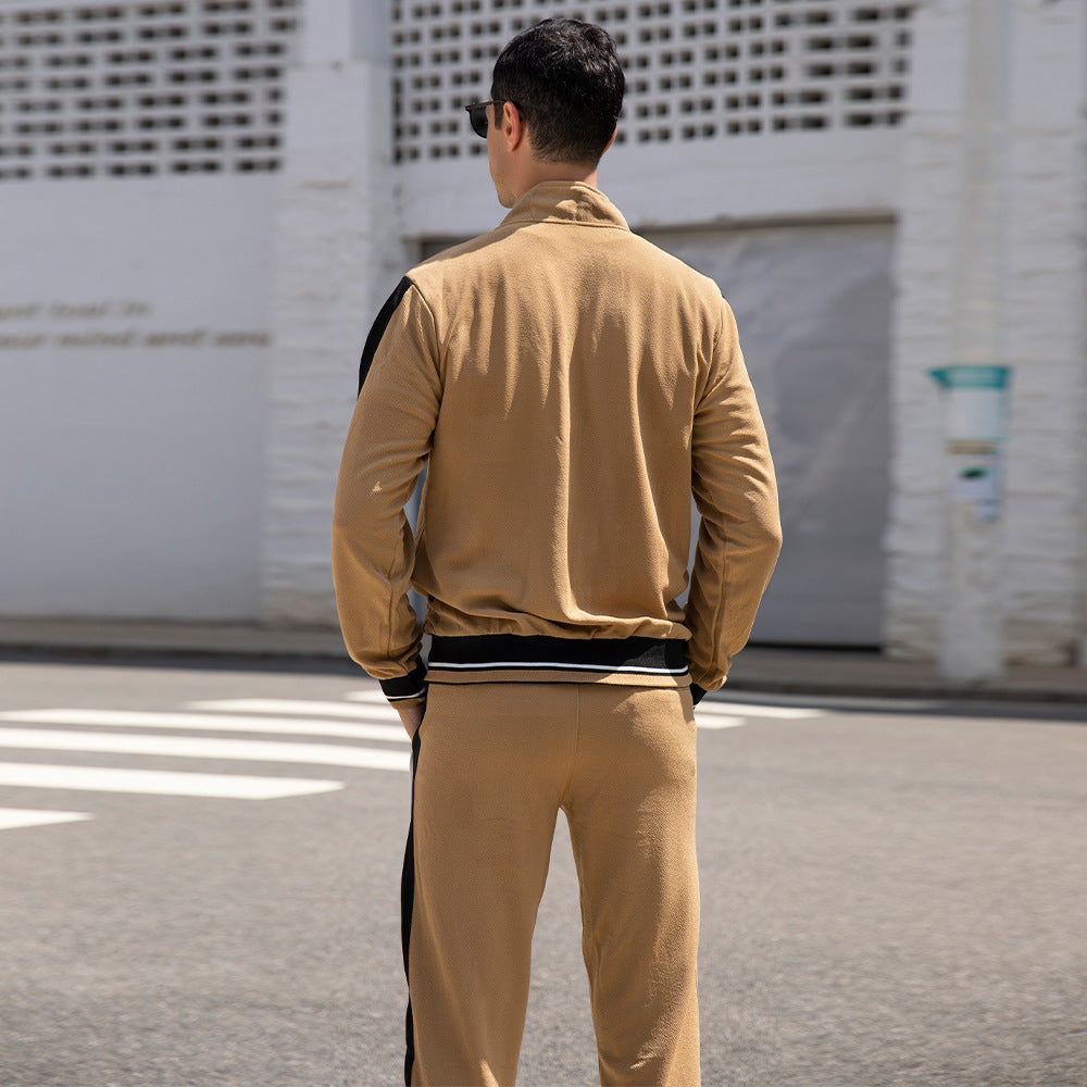 Tuta da jogging da uomo, leggera, a rapida asciugatura, con cerniera intera, primavera-autunno | TZ55
