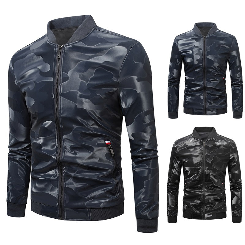 Giacca da uomo in pelle slim fit con asciugatura rapida e mimetica | JK86
