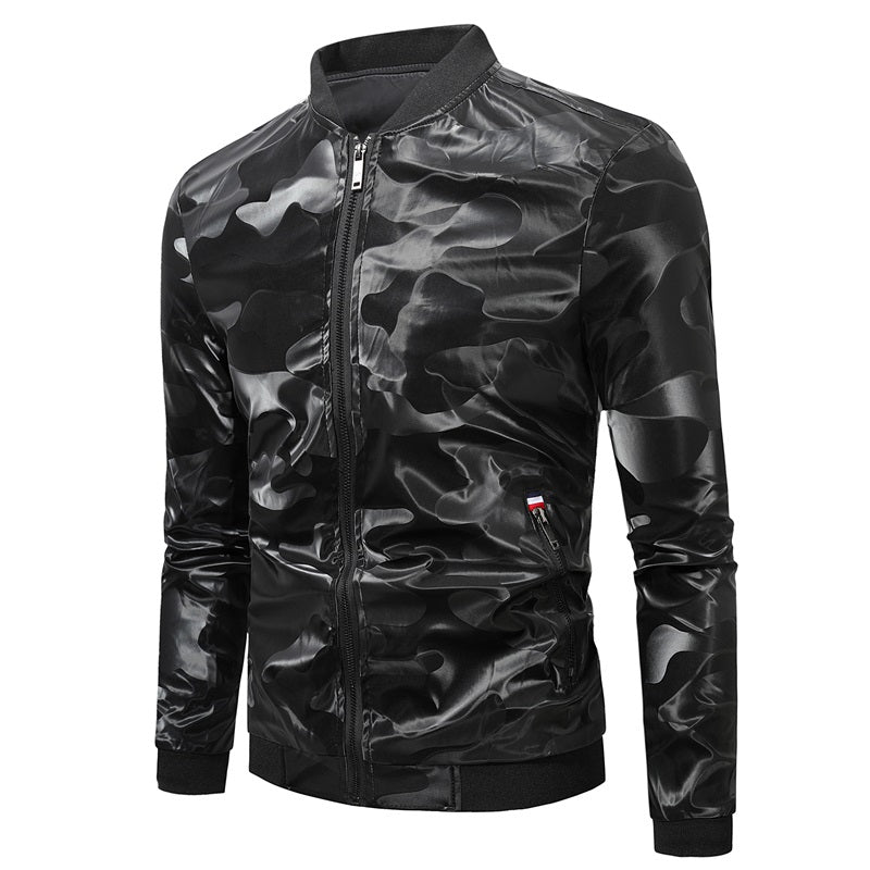 Giacca da uomo in pelle slim fit con asciugatura rapida e mimetica | JK86