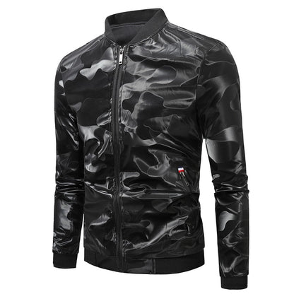Giacca da uomo in pelle slim fit con asciugatura rapida e mimetica | JK86