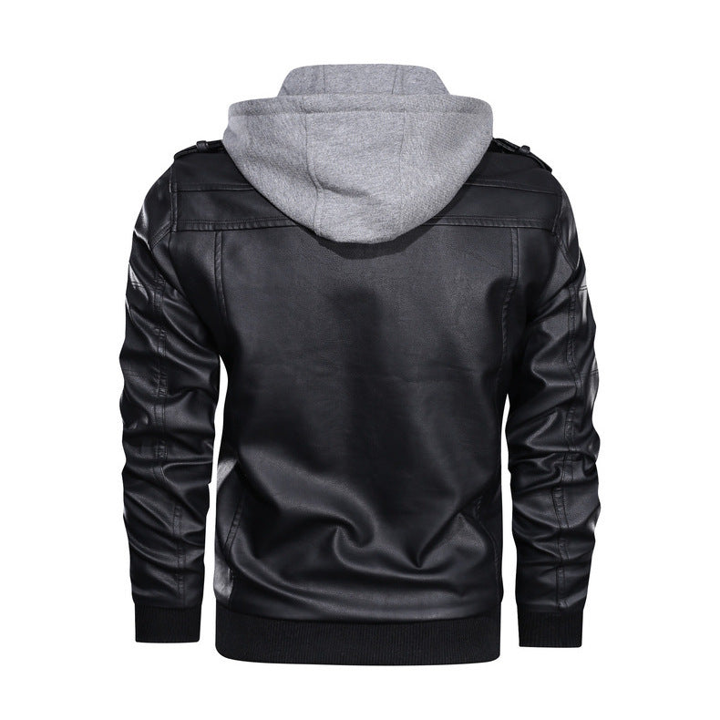 Veste à capuche en cuir synthétique de qualité supérieure pour homme | 9270