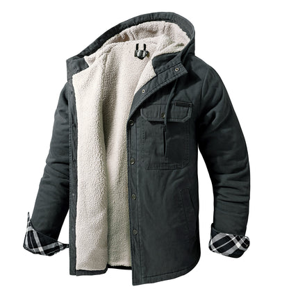 Giacca in lana con cappuccio resistente da uomo in stile denim | 3256 