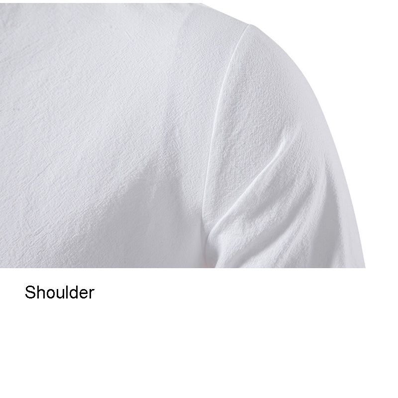 Mens Cotton Linen Shirts Casual Long Sleeve Button Up Shirts Fashion Business Tops with Pocket  | A276