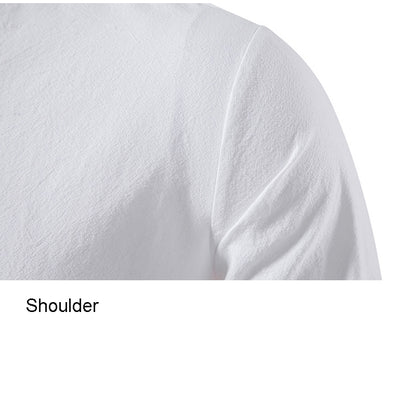 Mens Cotton Linen Shirts Casual Long Sleeve Button Up Shirts Fashion Business Tops with Pocket  | A276