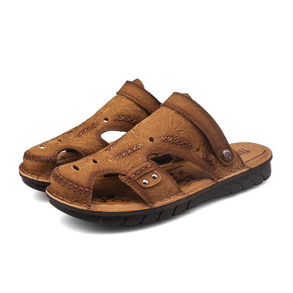 Sandales d'été décontractées en cuir pour hommes | 7101