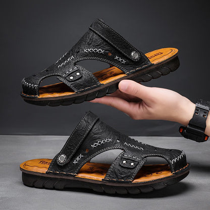 Sandales d'été décontractées en cuir pour hommes | 7101