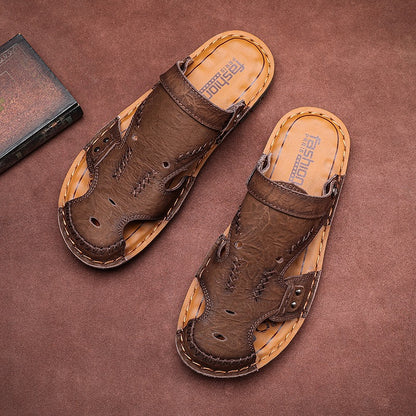 Sandales d'été décontractées en cuir pour hommes | 7101