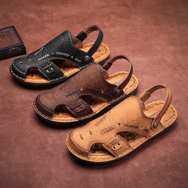 Sandales d'été décontractées en cuir pour hommes | 7101