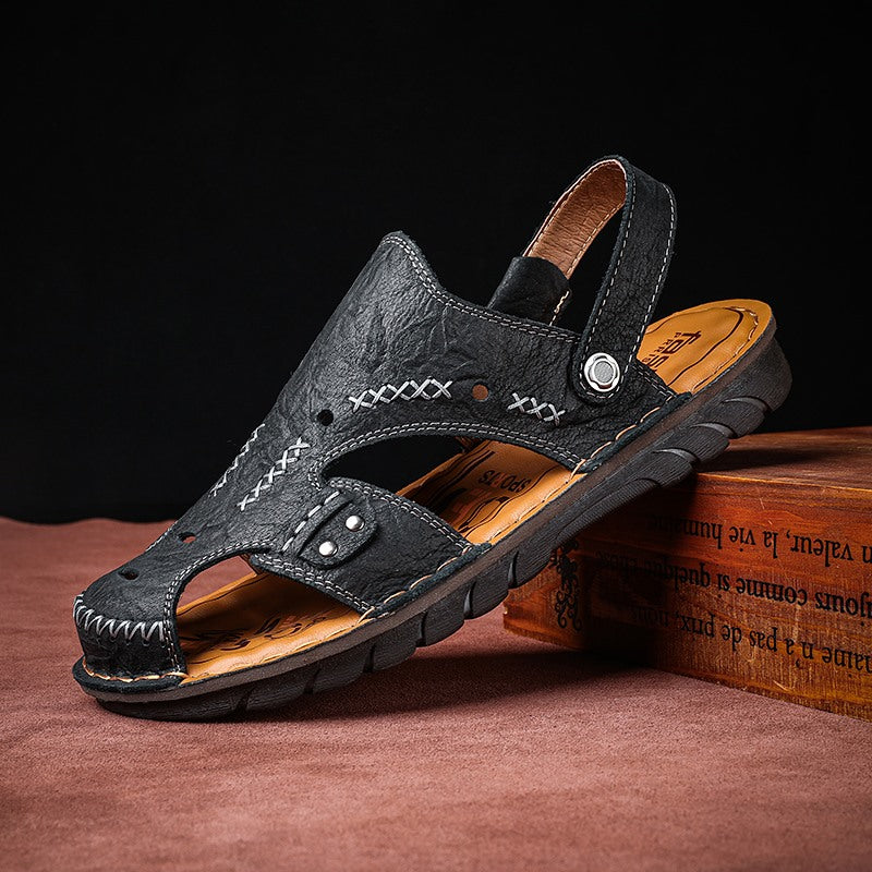 Sandales d'été décontractées en cuir pour hommes | 7101
