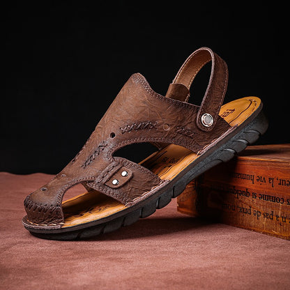 Sandales d'été décontractées en cuir pour hommes | 7101