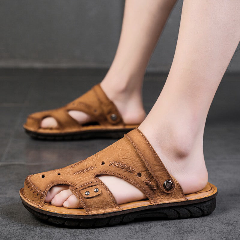 Sandales d'été décontractées en cuir pour hommes | 7101