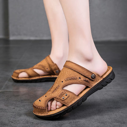 Sandales d'été décontractées en cuir pour hommes | 7101