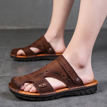 Sandales d'été décontractées en cuir pour hommes | 7101
