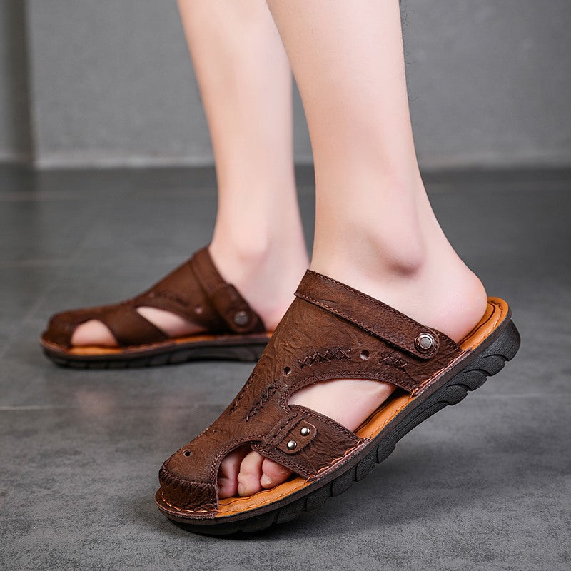 Sandales d'été décontractées en cuir pour hommes | 7101