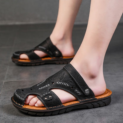 Sandales d'été décontractées en cuir pour hommes | 7101