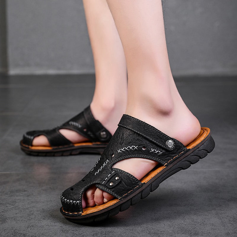 Sandales d'été décontractées en cuir pour hommes | 7101