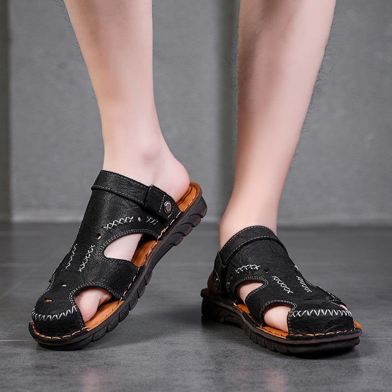 Sandales d'été décontractées en cuir pour hommes | 7101