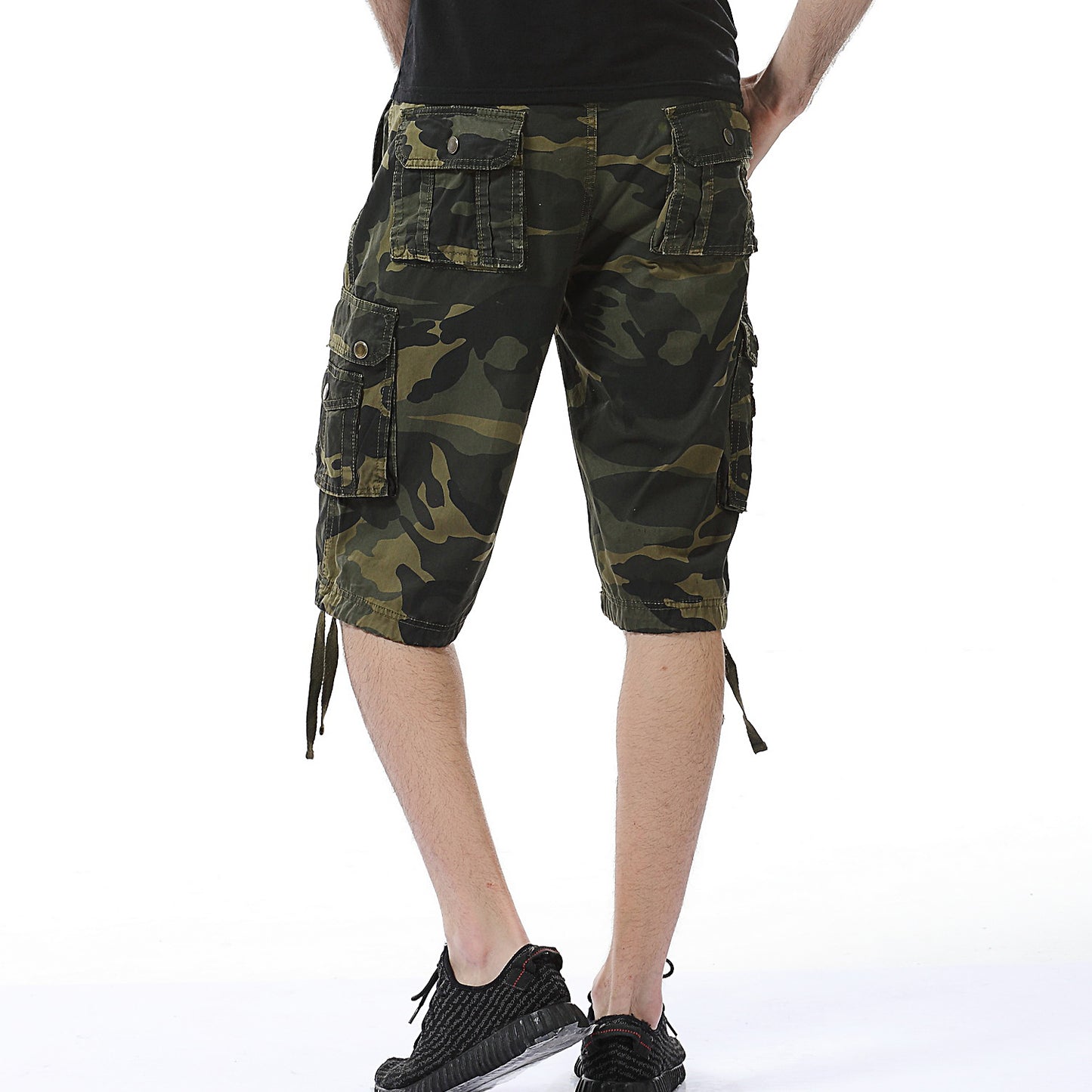 Pantaloncini cargo mimetici mimetici in cotone vestibilità rilassata da uomo-A083