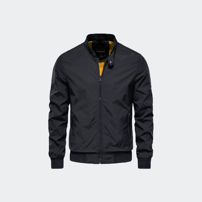 Giacca antivento con cerniera e collo alto da uomo, casual-8836