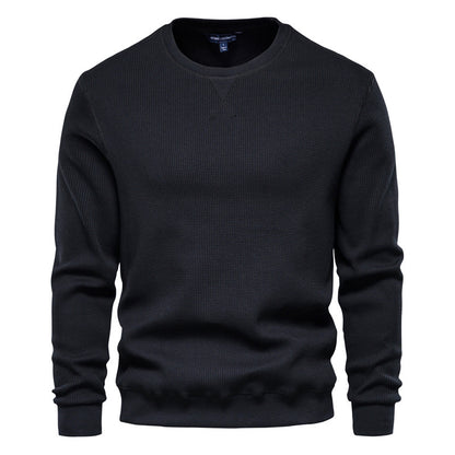Pull col rond thermique en tricot basique coupe slim décontracté pour homme-98505