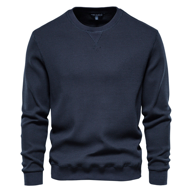 Pull col rond thermique en tricot basique coupe slim décontracté pour homme-98505