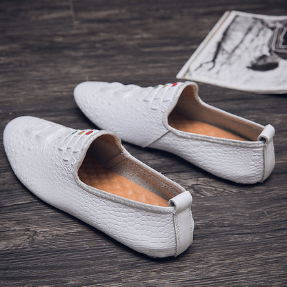 Mocassini con motivo coccodrillo da uomo, scarpe con punta affilata | 695 