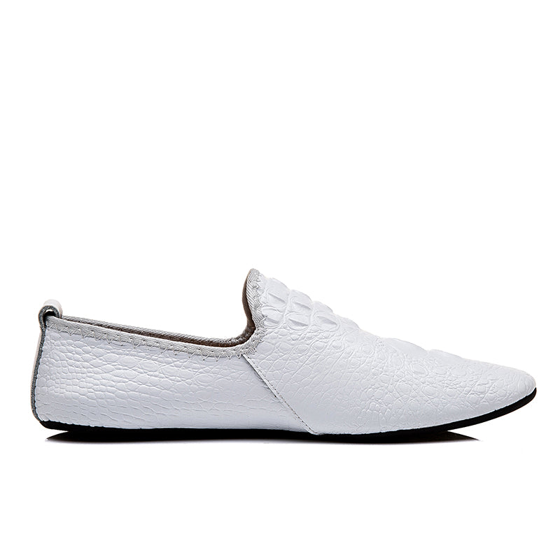 Mocassini con motivo coccodrillo da uomo, scarpe con punta affilata | 695 