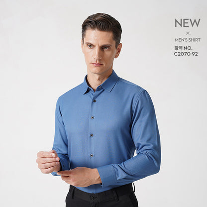 Camicia da uomo premium vestibilità regolare collo flessibile cotone tinta unita | C2070