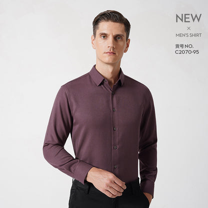 Camicia da uomo premium vestibilità regolare collo flessibile cotone tinta unita | C2070