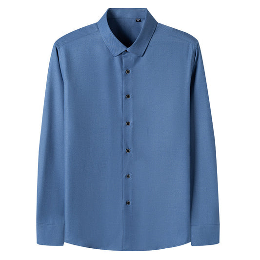 Camicia da uomo premium vestibilità regolare collo flessibile cotone tinta unita | C2070