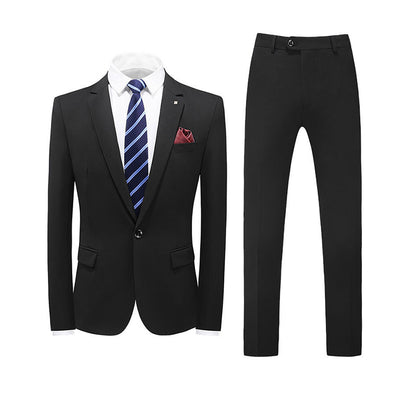 Abito da uomo di qualità premium, 3 pezzi, vestibilità slim fit, elegante, con un bottone | SJT218