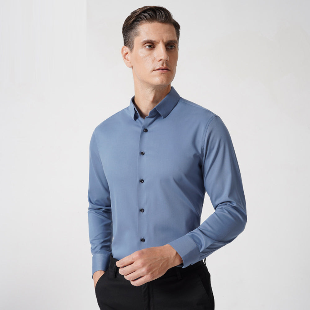 Camicie eleganti da uomo in modal, a maniche lunghe, elasticizzate, formali | C2080 