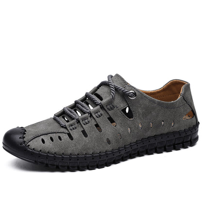 Chaussures d'été décontractées et respirantes en cuir faites à la main pour hommes | 8808 